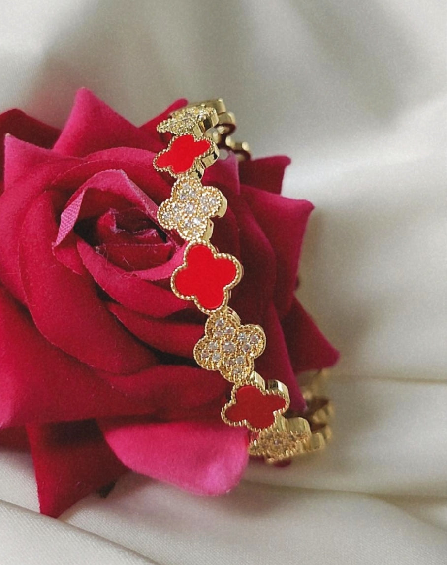 Bracelet jonc rouge avec bague (vendus à l'unité)