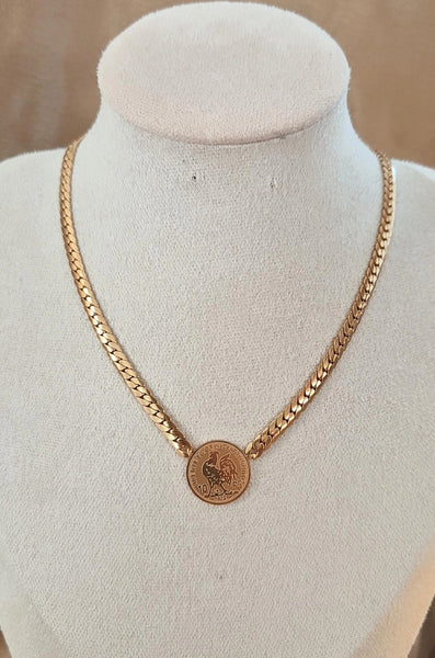 Ensemble Collier + bracelet en acier inoxydable F'Roj (Coq)