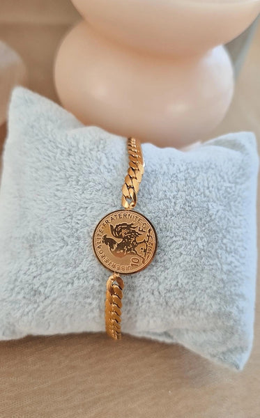 Ensemble Collier + bracelet en acier inoxydable F'Roj (Coq)