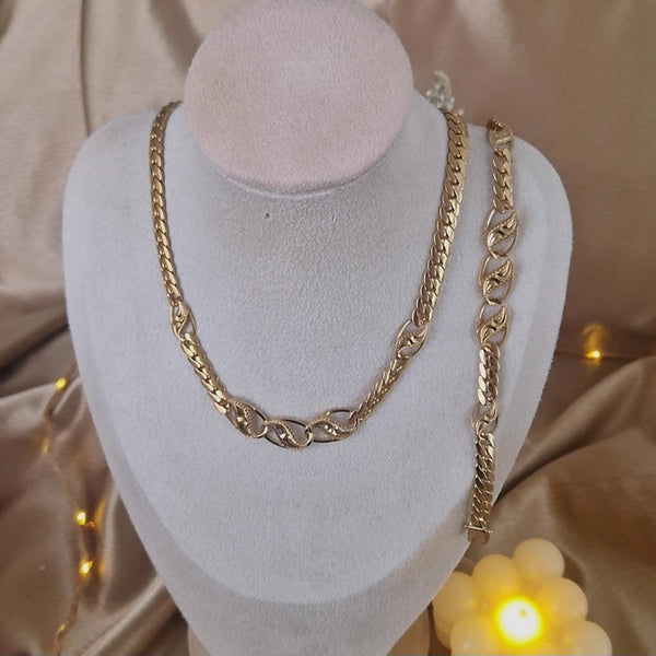 Ensemble Collier + bracelet en acier inoxydable