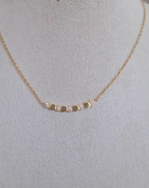 Collier en acier inoxydable carrés et strass