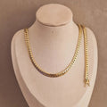 Ensemble Collier + bracelet en acier inoxydable maille plate gourmette