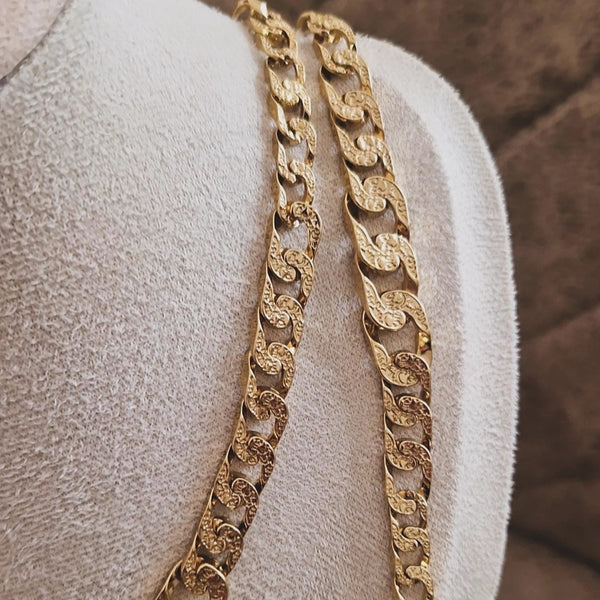 Ensemble Collier + bracelet en acier inoxydable ajourés et martelés