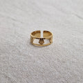 Bague ajustable en acier inoxydable dorés striés