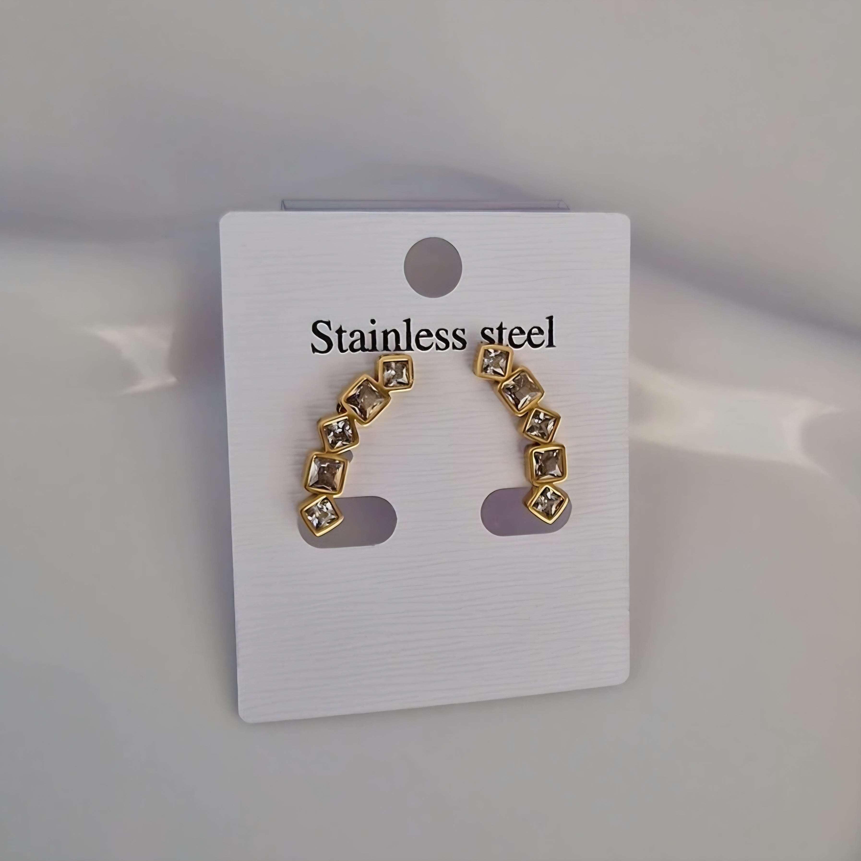 Boucles d'oreilles en acier inoxydable multi pierres