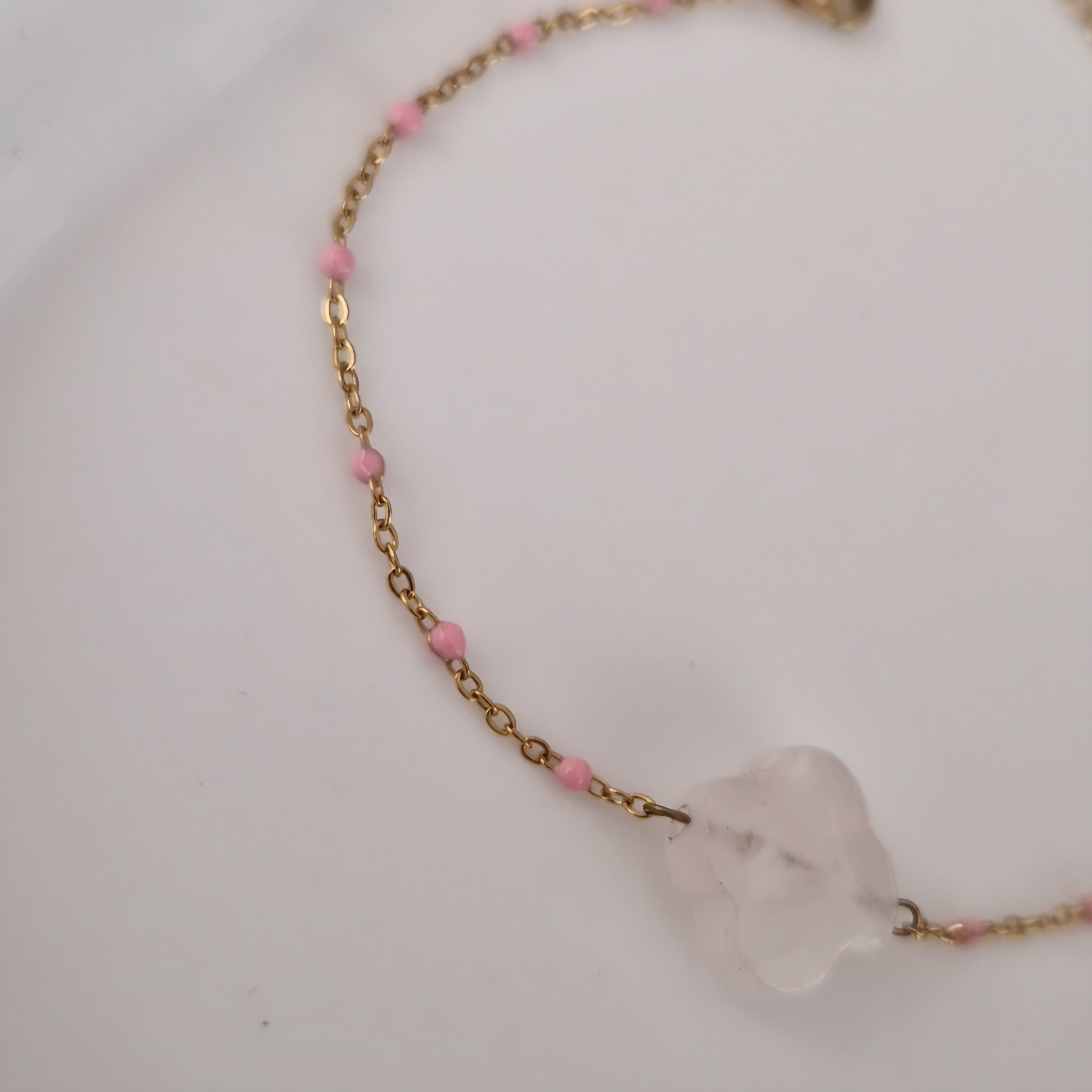 Bracelet en acier inoxydable en résine et minis perles colorées