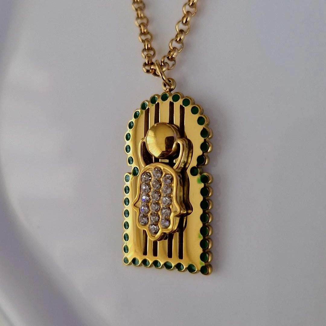 Collier beldi en acier inoxydable porte orientale Bab El Mansour