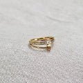 Bague en acier inoxydable double rang et strass