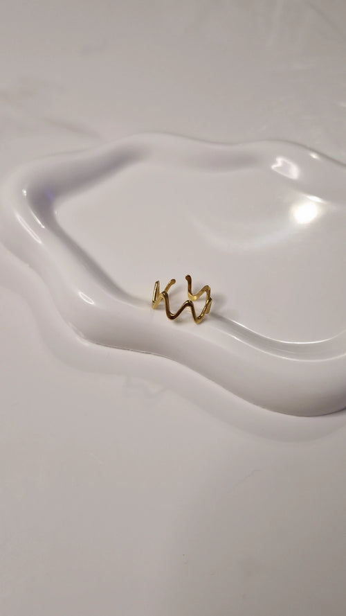Bague ajustable en acier inoxydable zig zag