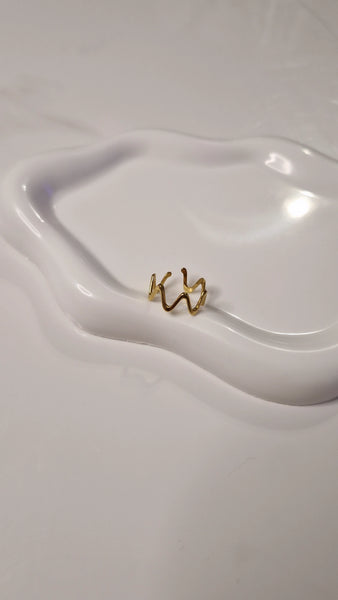 Bague ajustable en acier inoxydable zig zag