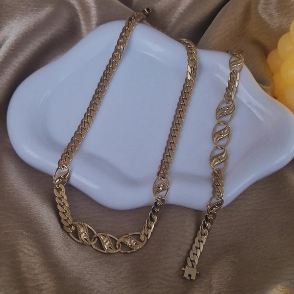 Ensemble Collier + bracelet en acier inoxydable