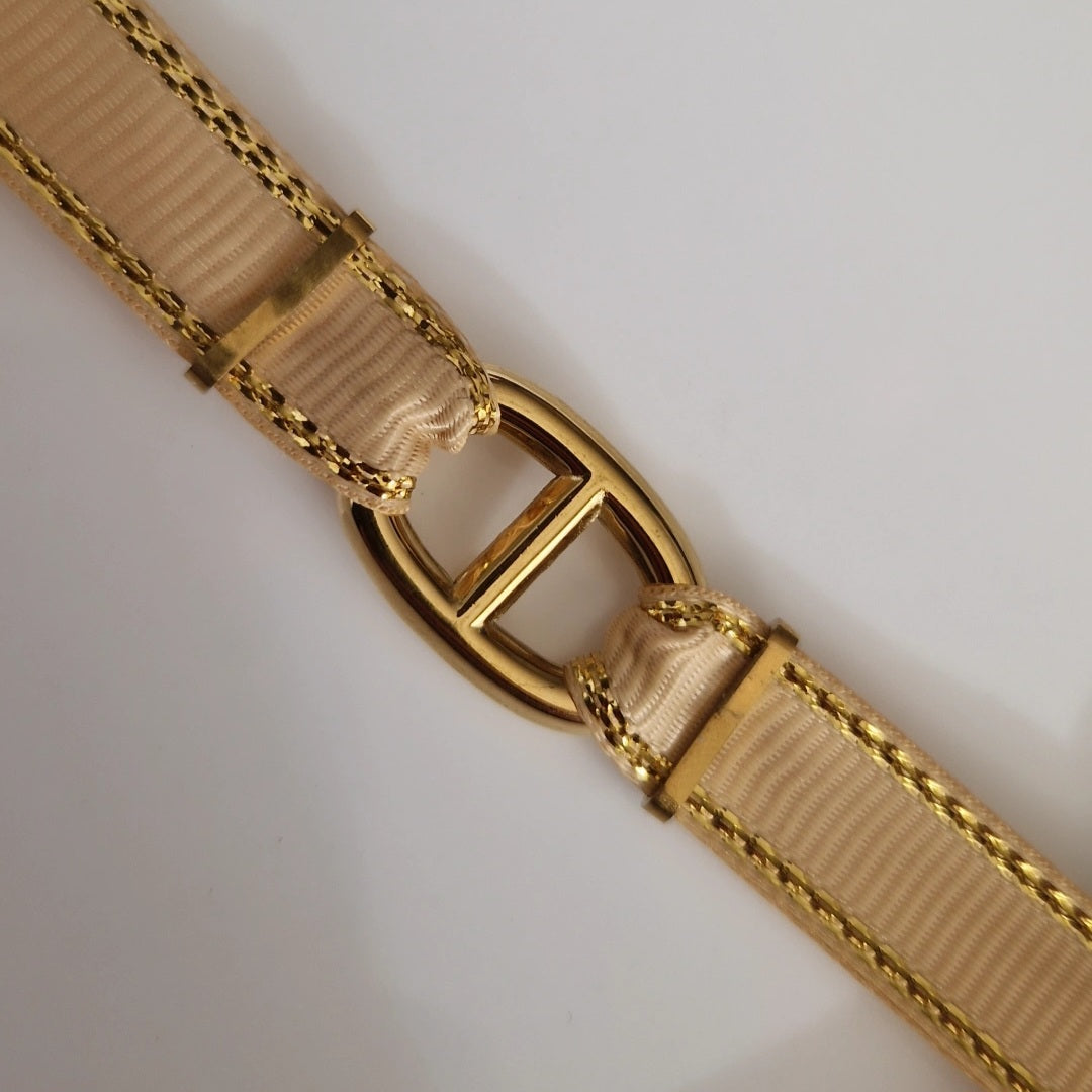 Bracelet tissus empiècement en acier inoxydable boucle