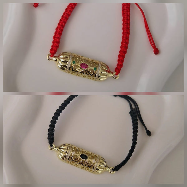 Bracelet fil tressé empiècement en acier inoxydable oriental beldi