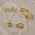 Ensemble Collier + jonc + bague + boucles d'oreilles assorties beldi Jaguar