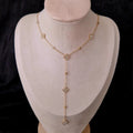 Collier en acier inoxydable en Y fleurs de strass