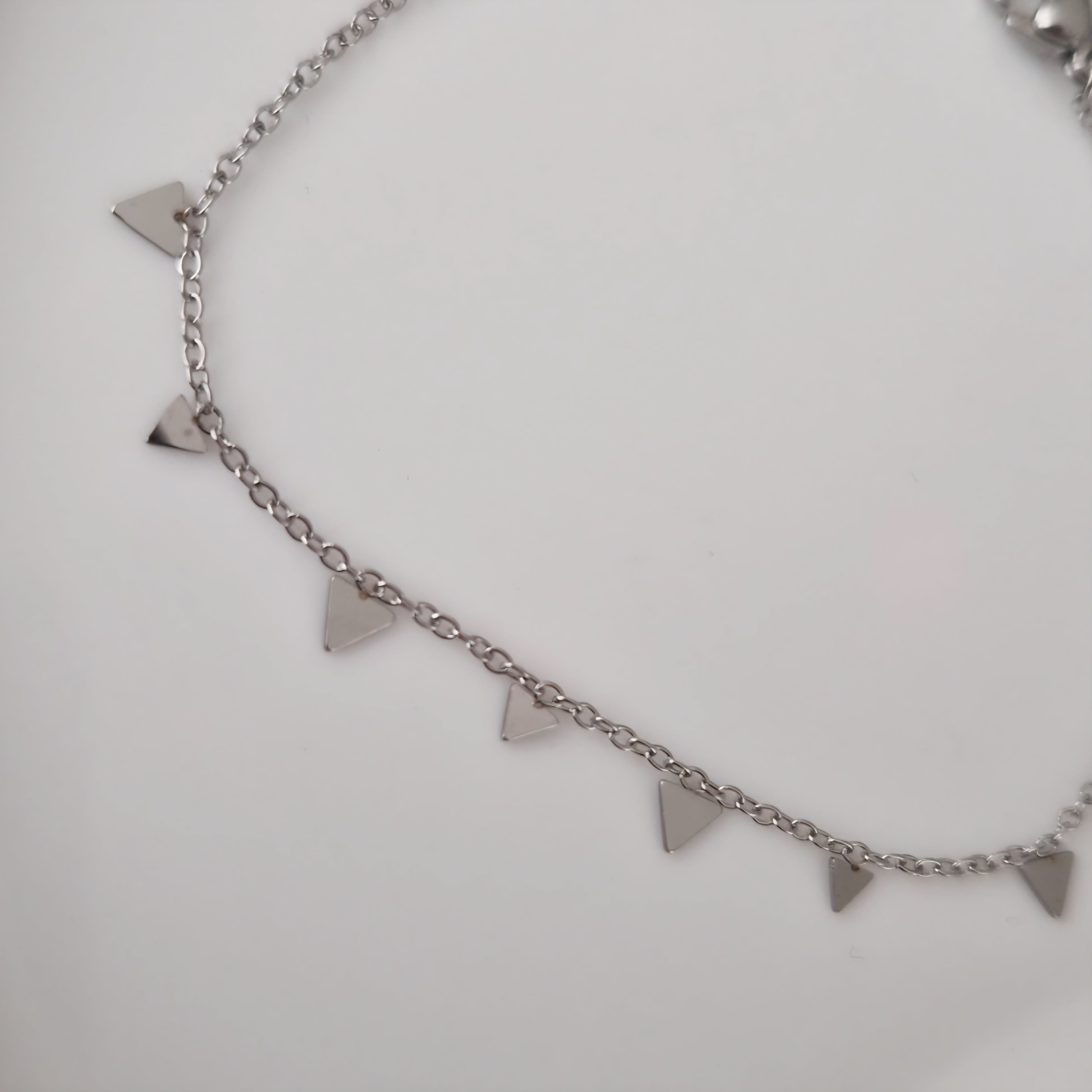 Bracelet luxe en acier inoxydable multi triangles argentés