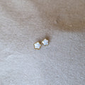 Boucles d'oreilles en acier inoxydable blanc nacré
