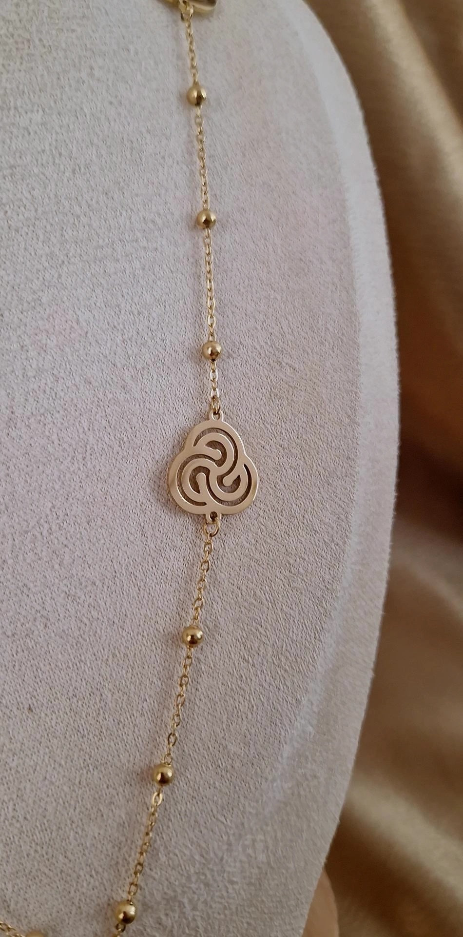 Collier sautoir beldi en acier inoxydable oriental