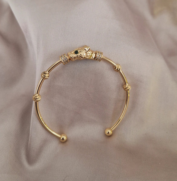 Bracelet jonc Jaguar et strass
