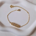 Bracelet fin en acier inoxydable ovale et strass