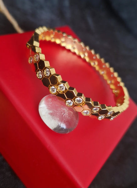 Bracelet jonc en acier inoxydable strass (vendu à l'unité)