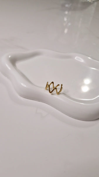 Bague ajustable en acier inoxydable zig zag