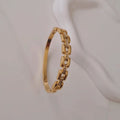 Bracelet jonc en acier inoxydable effet maille et strass
