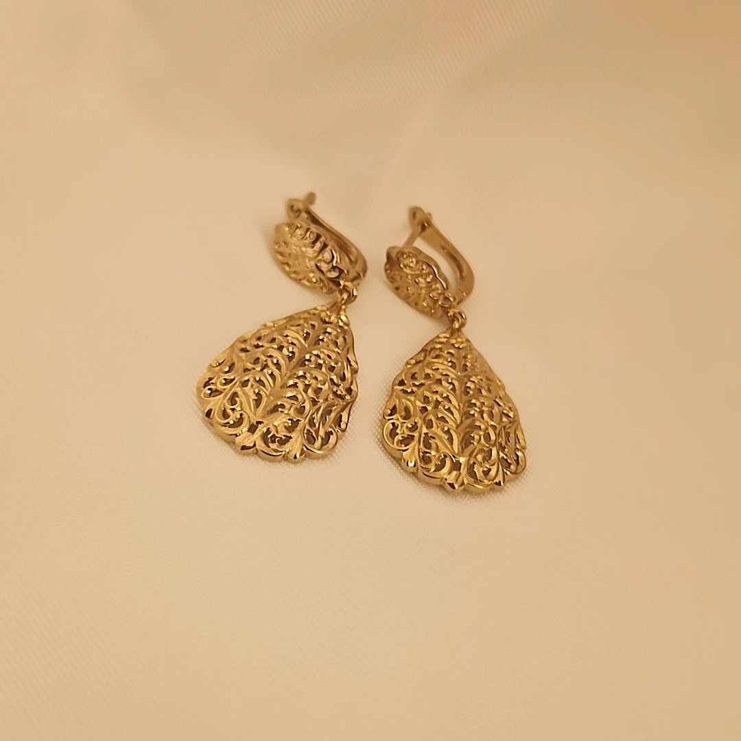 Boucles d'oreilles en acier inoxydable beldi ajourées