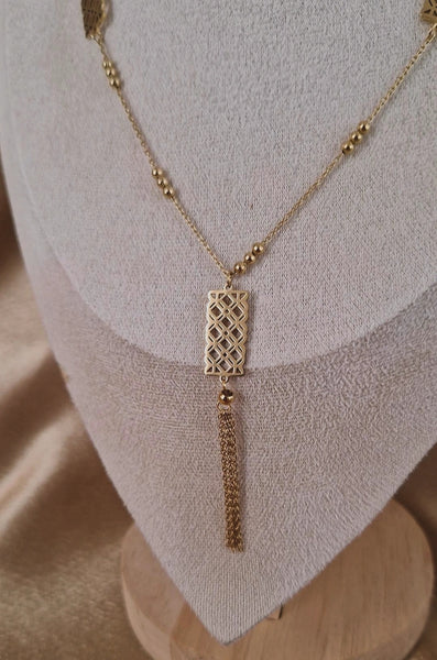 Collier sautoir beldi en acier inoxydable oriental