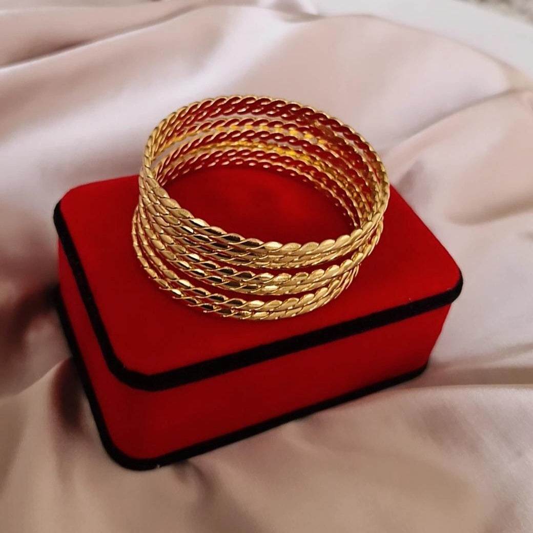 Lot de 7 Bracelets jonc en acier inoxydable effet maille