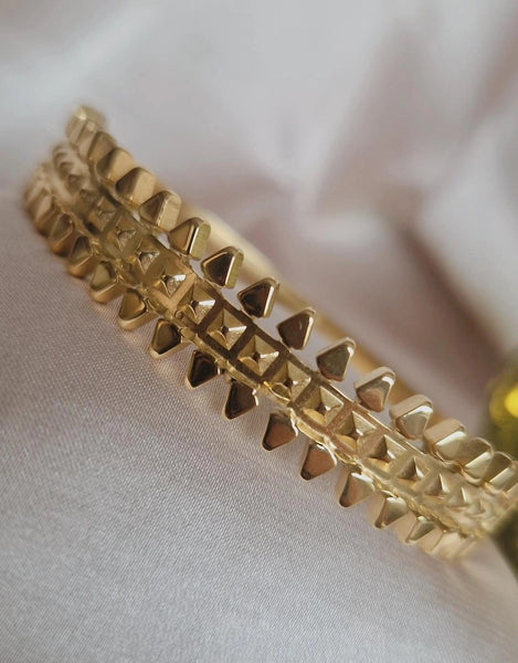 Bracelet jonc en acier inoxydable pics (à l'unité)